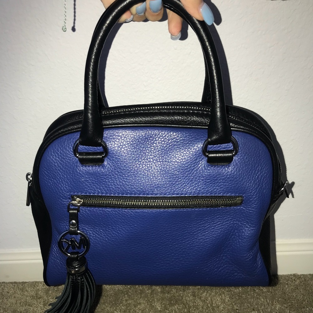 Blue and black Michael kors bag